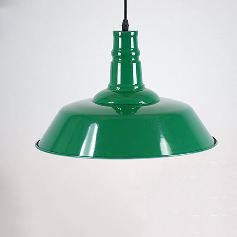 Modern Industrial Barn Shade Hanging Light, Macaron Metal 1-Light Pendant Lighting