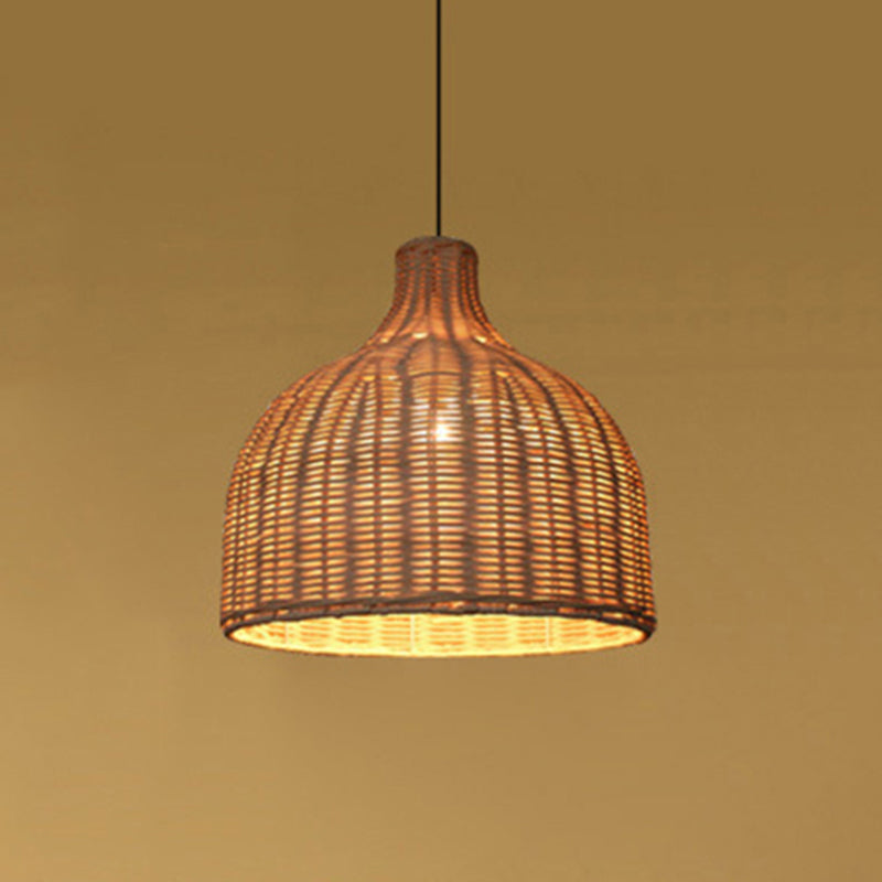 Luce a soffitto appeso Asia Rattan a 1 lutto Light Light a sospensione Luce
