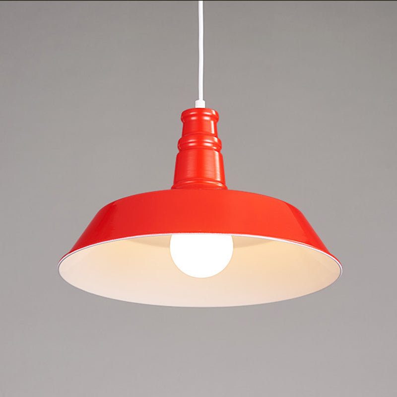 Nordic Bell Shade Hanging Light, Macaron Style Metal 1-Light Hanging Light Fixtures for Indoor