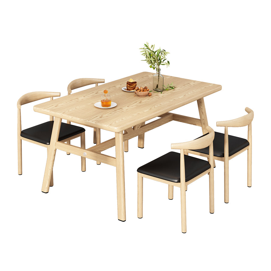 Madre Moderno Comedor Conjunto de altura estándar con base de caballete Tabla formal para uso en el hogar