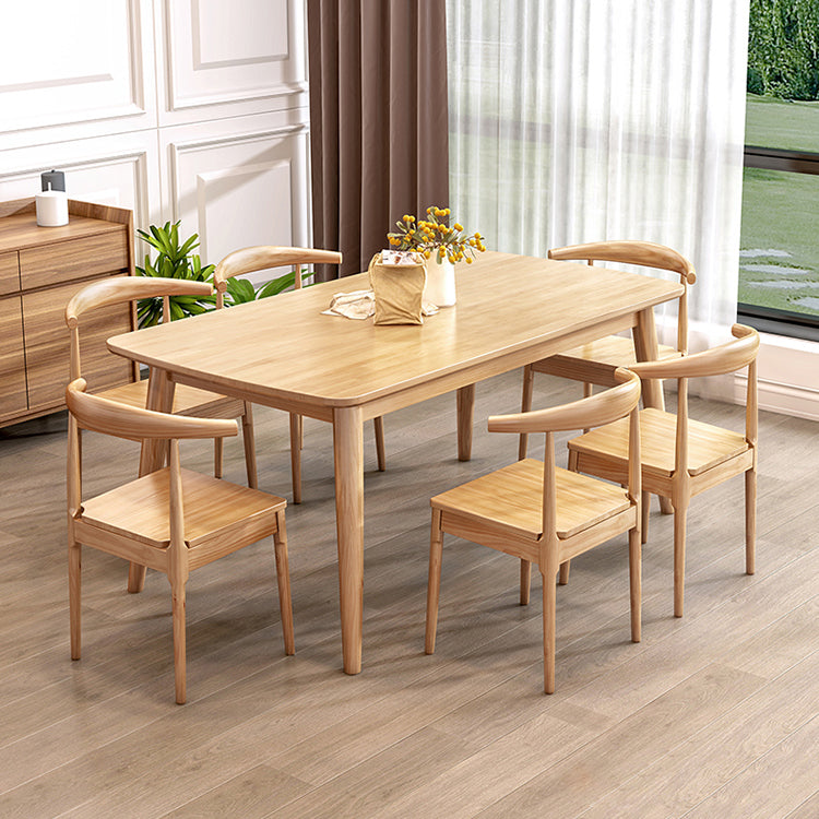 Contemporary Style Dining Table with Solid Wood Dining Table and Chairs for Home Use