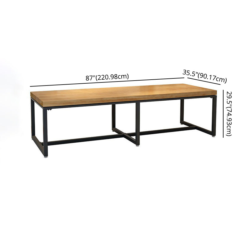 Industrial Wooden Dining¬†Room¬†Set with Rectangle Table and Black Legs Dining Table Furniture