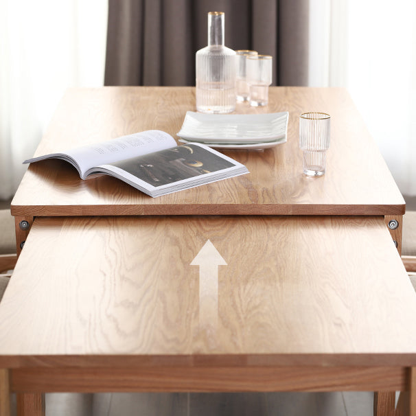 Mesa de comedor de estilo contemporáneo con mesa de comedor de madera maciza y sillas para uso en el hogar