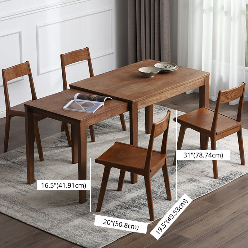 Contemporary Style Dining Table with Solid Wood Dining Table and Chairs for Home Use
