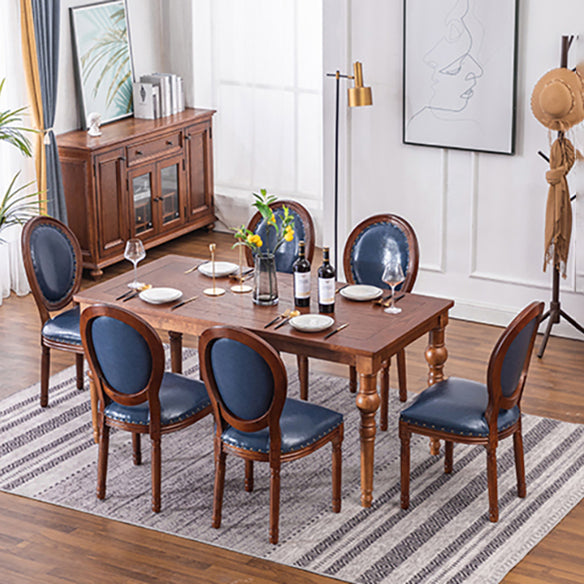 Traditional Solid Wood Dining Room Set with Rectangle Top and 4 Legs Base Dining Furniture