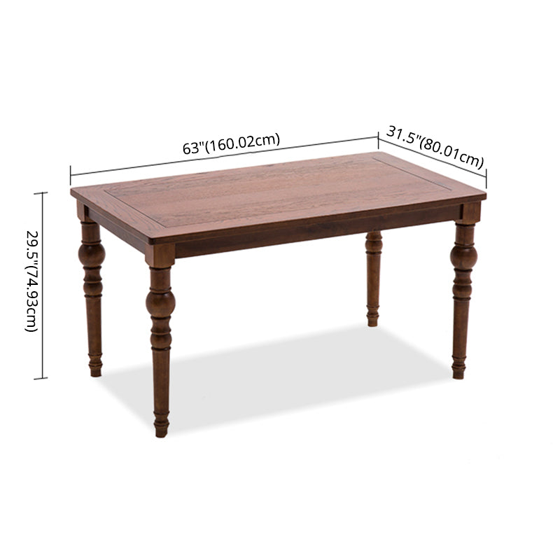 Traditional Solid Wood Dining Room Set with Rectangle Top and 4 Legs Base Dining Furniture