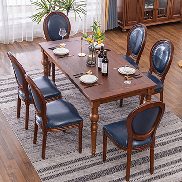 Traditional Solid Wood Dining Room Set with Rectangle Top and 4 Legs Base Dining Furniture