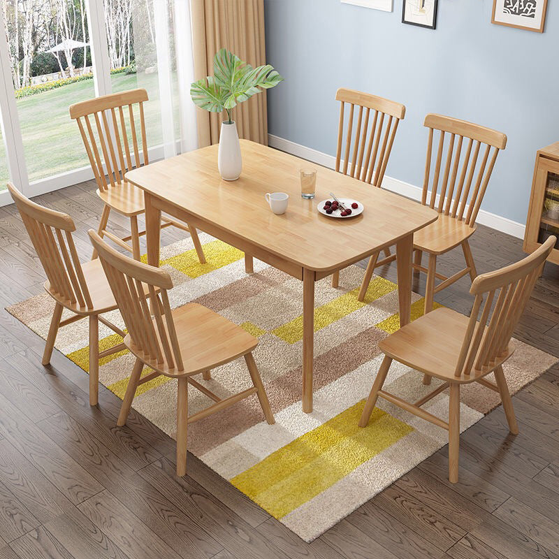 Minimalist Style Dining Room Sets with Solid Wood Dining Table and Chairs