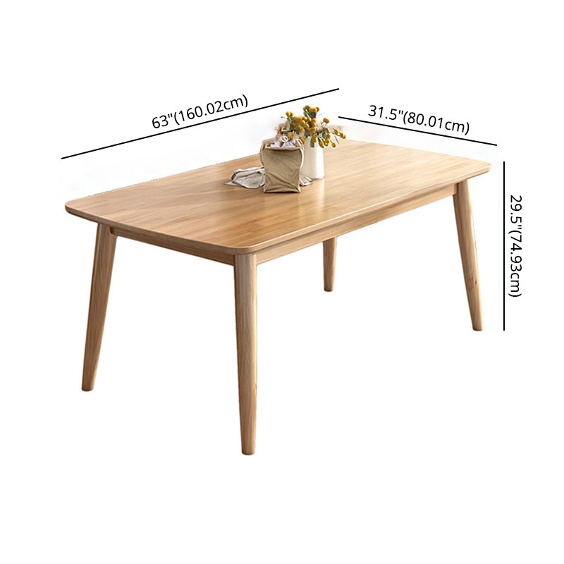 Modern Rectangle Shape Khaki Dining Set Solid Wood Standard Dining Set for Kitchen