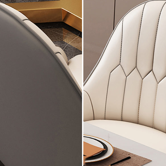 Nordic Dining Room Set Metal Frame Dining Table Rectangle White Slate Formal Dinette Set for Home