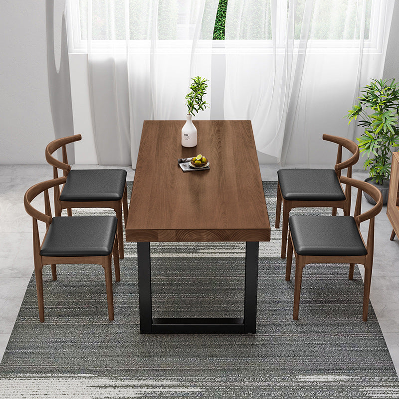 Industriële stijl houten dineren † kamer † ingesteld met rechthoekige tafel en metalen eettafel meubels