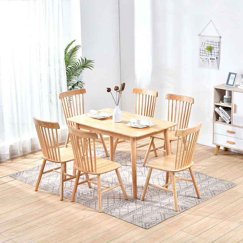 Contemporary Solid Wood Standard Dining Set Rectangle Kitchen Dining Set with 4 Legs Table