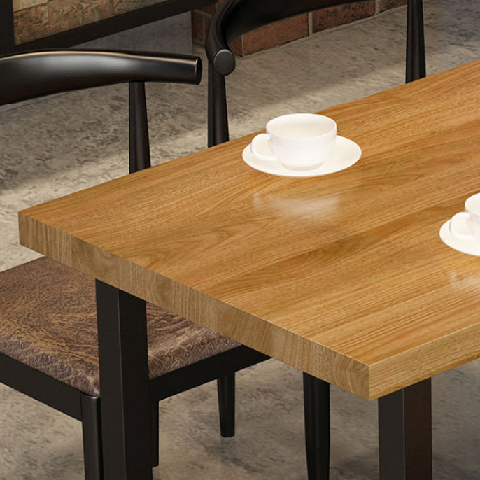 Industrial Wooden Dining¬†Room¬†Set with Rectangle Table and Black Legs Dining Table Furniture