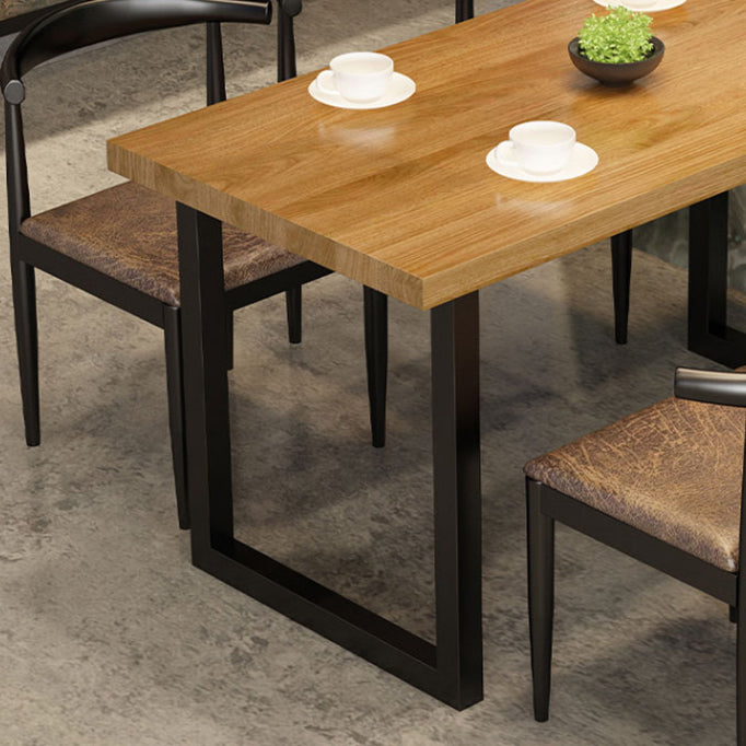 Industrial Wooden Dining¬†Room¬†Set with Rectangle Table and Black Legs Dining Table Furniture