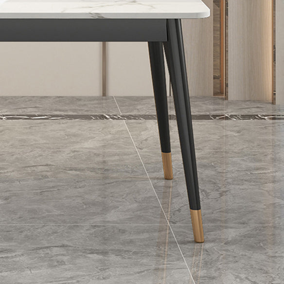 Dining Room Sets Scandinavian Metal Base Formal Rectangle Dining Table Set for Home