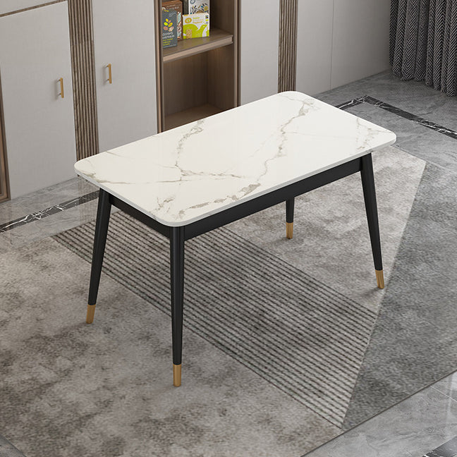 Dining Room Sets Scandinavian Metal Base Formal Rectangle Dining Table Set for Home