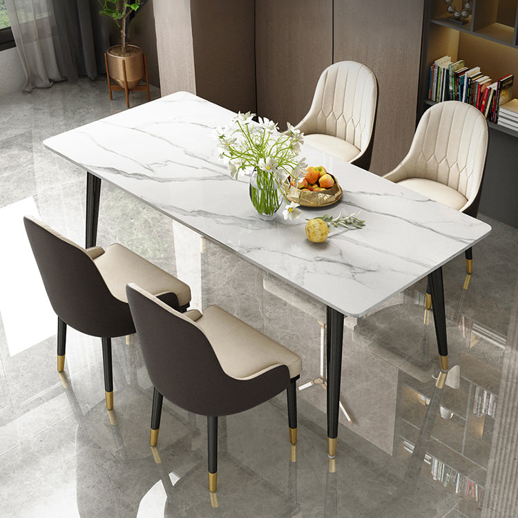 Modern Sintered Stone Dining Room Set Standard Height with Rectangle Top Dining Set