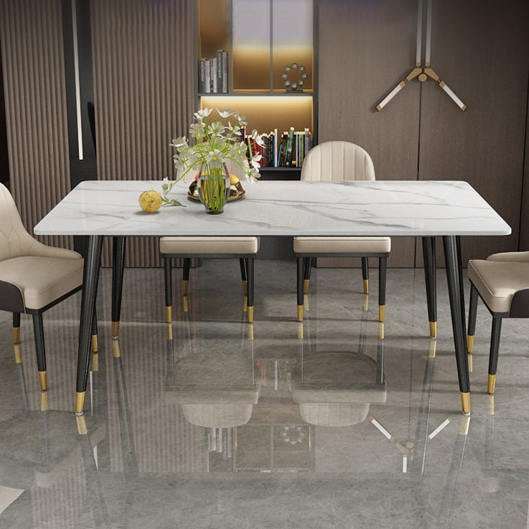 Modern Sintered Stone Dining Room Set Standard Height with Rectangle Top Dining Set