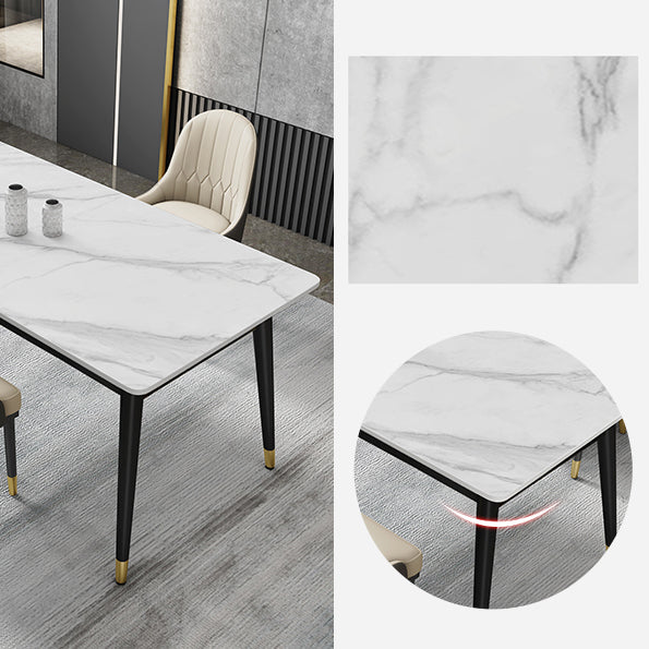 Modern Sintered Stone Dining Room Set Standard Height with Rectangle Top Dining Set