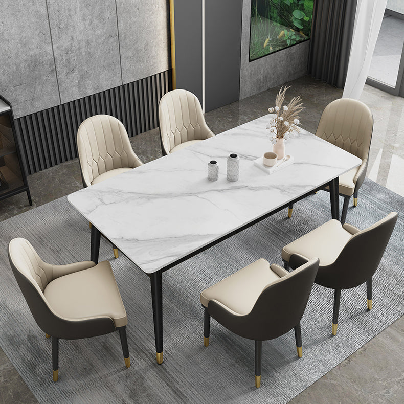 Modern Sintered Stone Dining Room Set Standard Height with Rectangle Top Dining Set