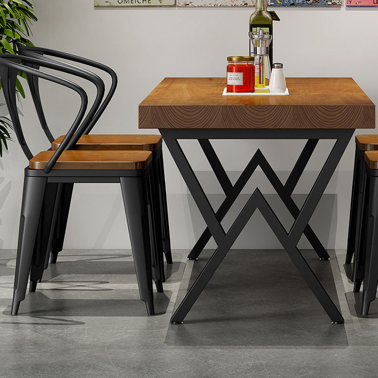 Industrial Wooden Dining¬†Room¬†Set with Rectangle Table and Black Legs Dining Table Furniture