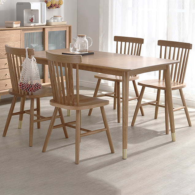 Minimalist Style Solid Wood Dining Set with Traditional Height Table and 4 Legs Base