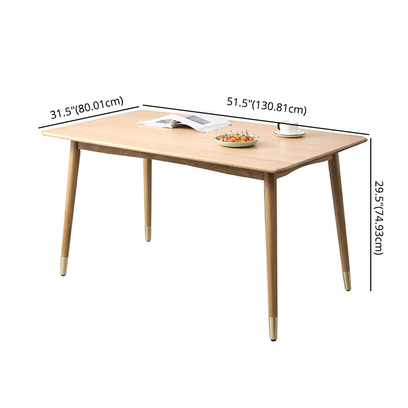 Minimalist Style Solid Wood Dining Set with Traditional Height Table and 4 Legs Base