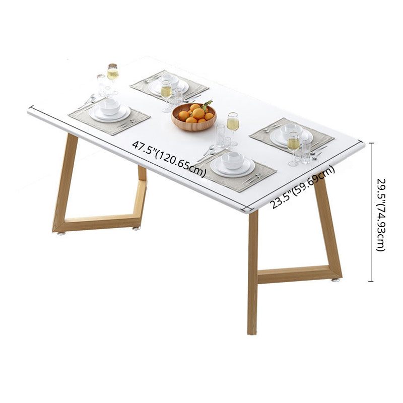 Minimalist Style Traditional Height Dining Set with Rectangle Shape Table and Double Pedestal Base