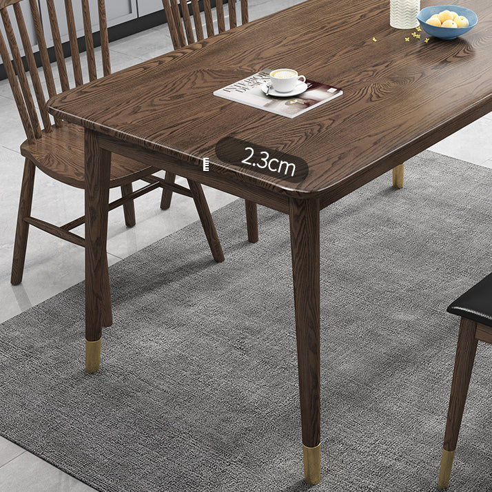 Juego de madera maciza del comedor Contemporáneo con mesa rectangular juego de comedor con 4 patas base