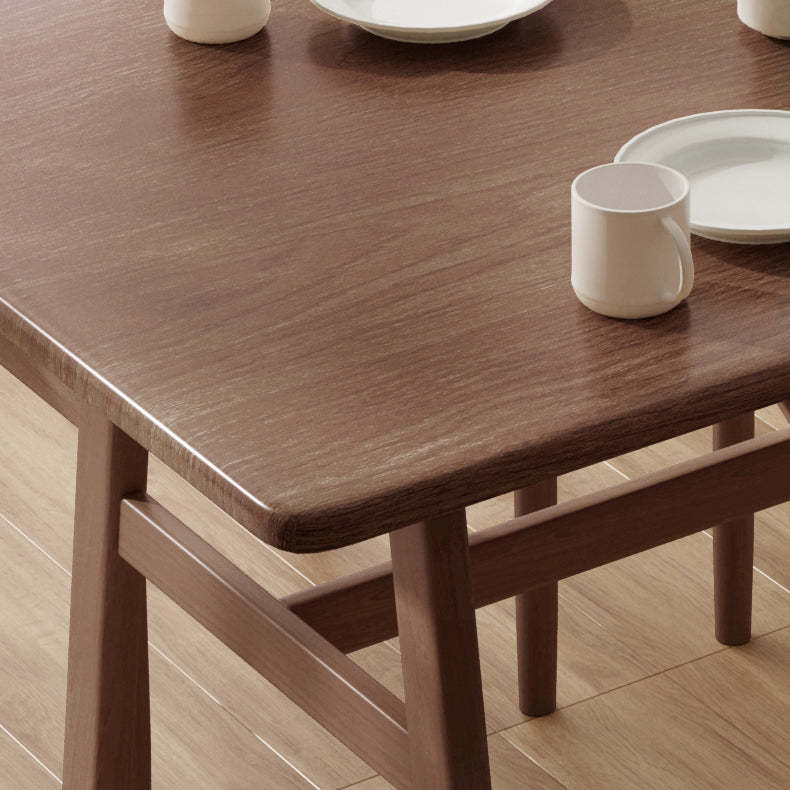 Modern massief houten standaard eetgelegenheidset rechthoekige vorm keuken eetgelegenheid met 4 poten tafel