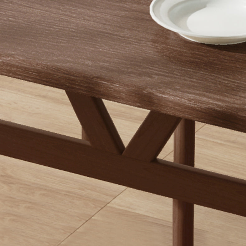 Modern massief houten standaard eetgelegenheidset rechthoekige vorm keuken eetgelegenheid met 4 poten tafel