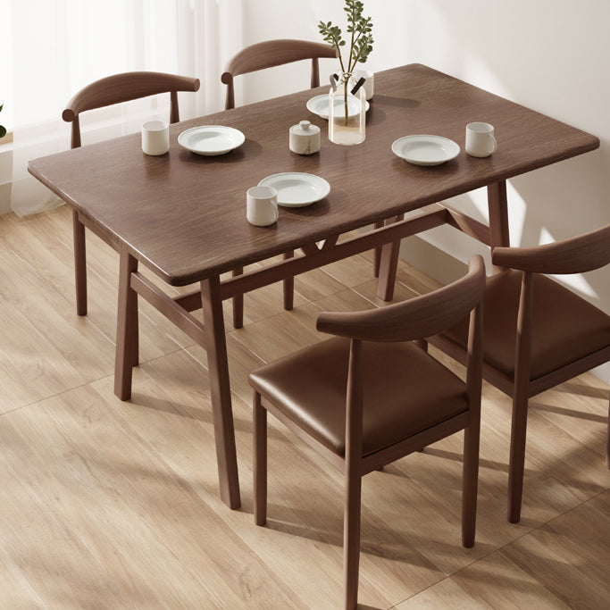Modern massief houten standaard eetgelegenheidset rechthoekige vorm keuken eetgelegenheid met 4 poten tafel