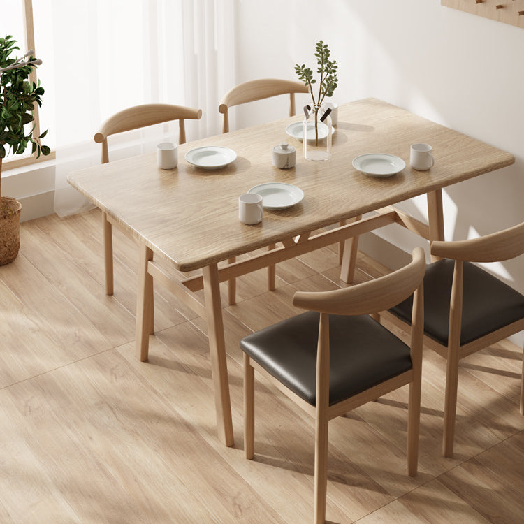 Modern massief houten standaard eetgelegenheidset rechthoekige vorm keuken eetgelegenheid met 4 poten tafel