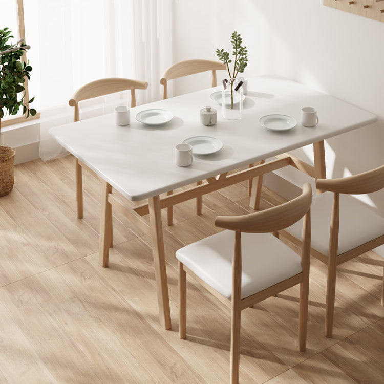 Modern Solid Wood Standard Dining Set Rectangle Shape Kitchen Dining Set with 4 Legs Table