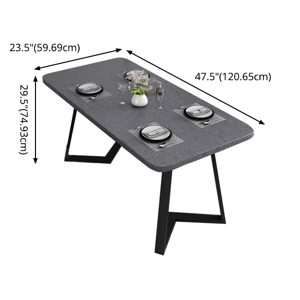 Contemporary Gray Standard Dining Set MDF Rectangle Shape Dining Set for Kitchen