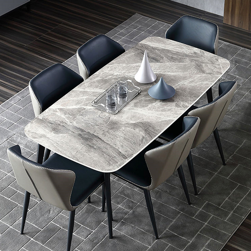 Dining Room Set Contemporary with Sintered Stone Rectangle Table and Chairs