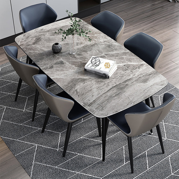 Dining Room Set Contemporary with Sintered Stone Rectangle Table and Chairs
