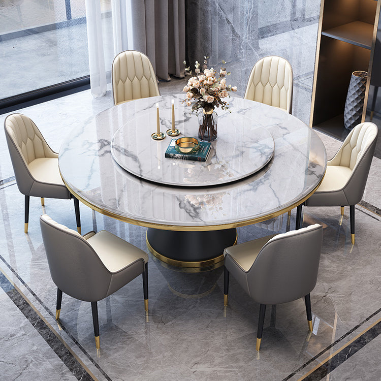 Contemporary Sintered Stone Top Dinette Set with Round Table Dining Room Set for Dining Room