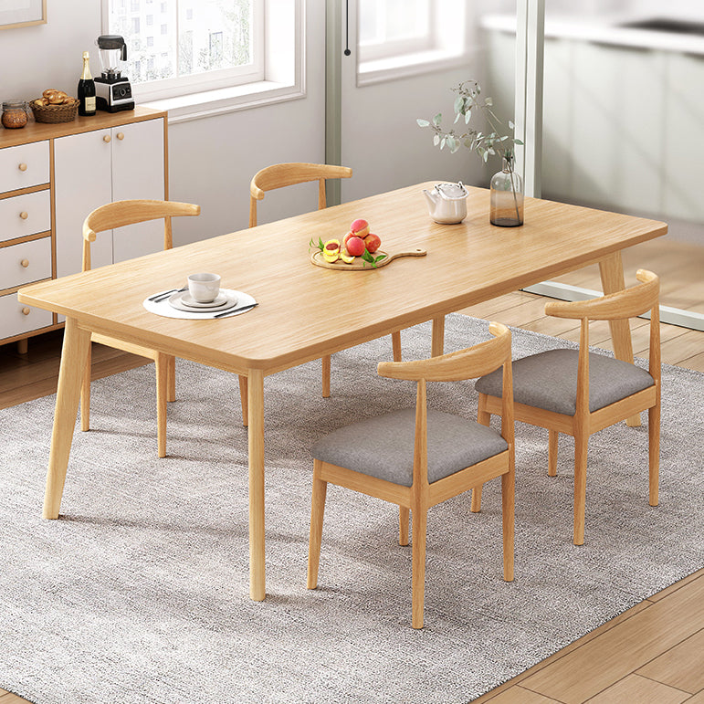 Minimalist Rectangle Shape Standard Dining Set MDF Kitchen Dining Set with 4 Legs Base