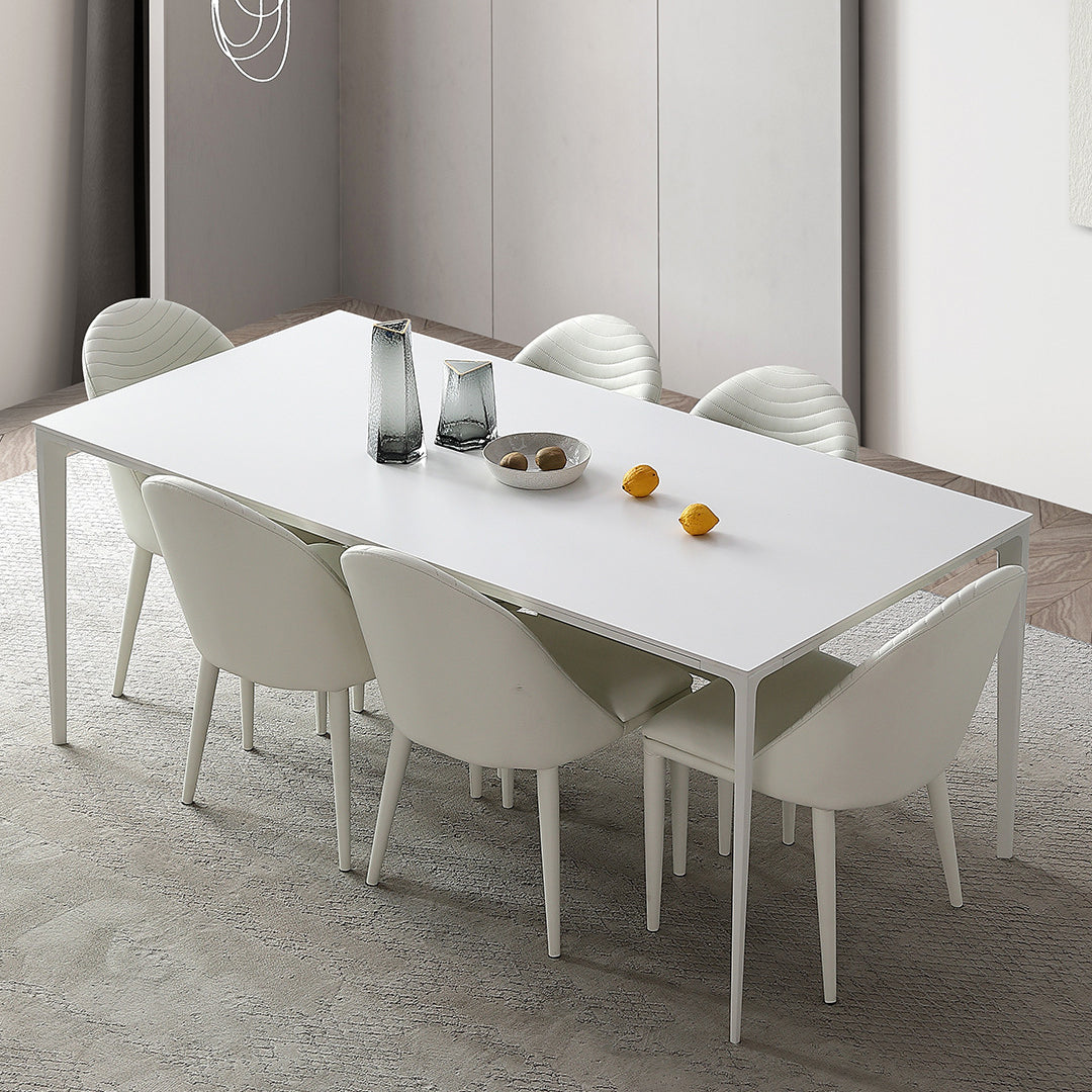 Modern Sintered Stone White Dining¬†Room¬†Set with Rectangle Table Formal Dining Table Furniture