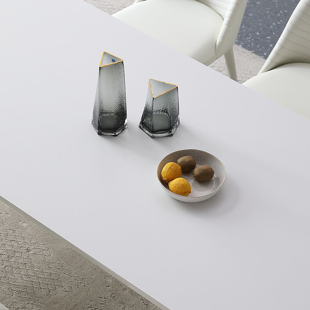 Modern Sintered Stone White Dining¬†Room¬†Set with Rectangle Table Formal Dining Table Furniture