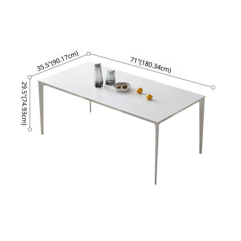 Modern Sintered Stone White Dining¬†Room¬†Set with Rectangle Table Formal Dining Table Furniture
