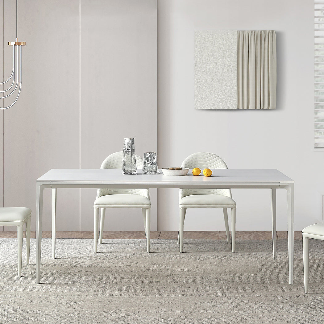 Modern Sintered Stone White Dining¬†Room¬†Set with Rectangle Table Formal Dining Table Furniture