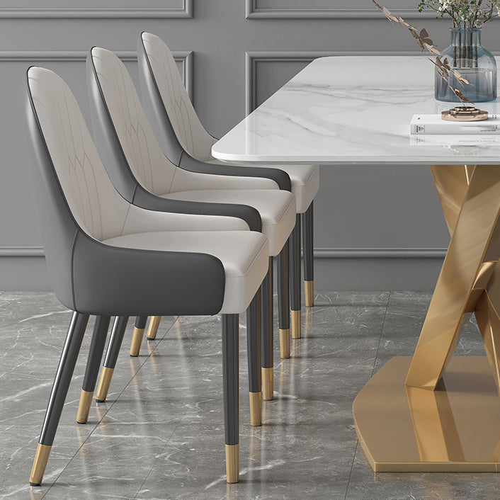 Modern Sintered Stone Dining¬†Room¬†Set with Rectangle Table and Gold LegsDining Table Furniture