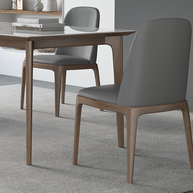 Dining Room Set Minimalist with Solid Wood Dining Table and Upholstered Chairs
