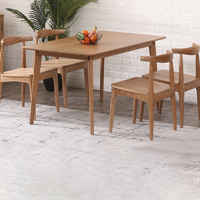 Minimalist Style Dining Table with Fixed Solid Wood Dining Table and Chairs