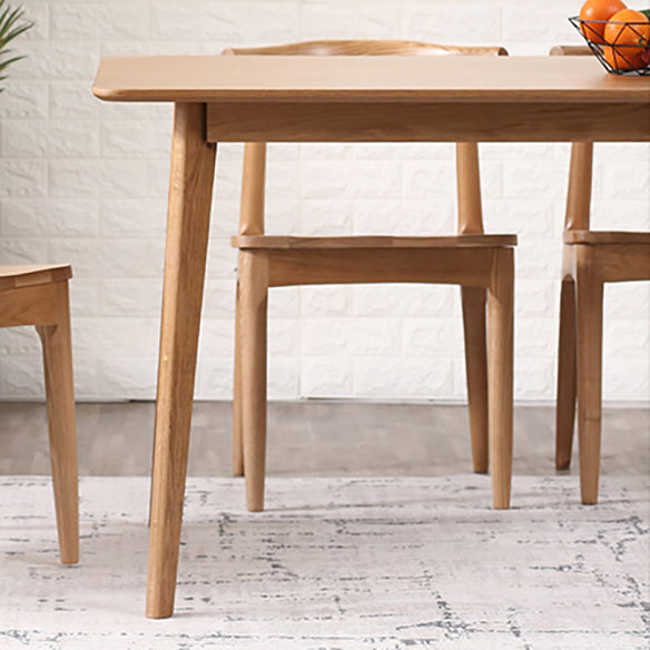 Minimalist Style Dining Table with Fixed Solid Wood Dining Table and Chairs
