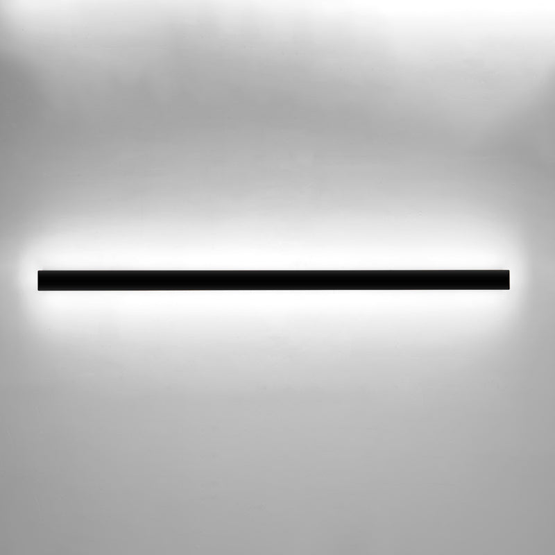 Black Rectangle Shape Metal Acrylic Wall Line Light Fixture Postmodern Style LED Indoor Wall Sconce