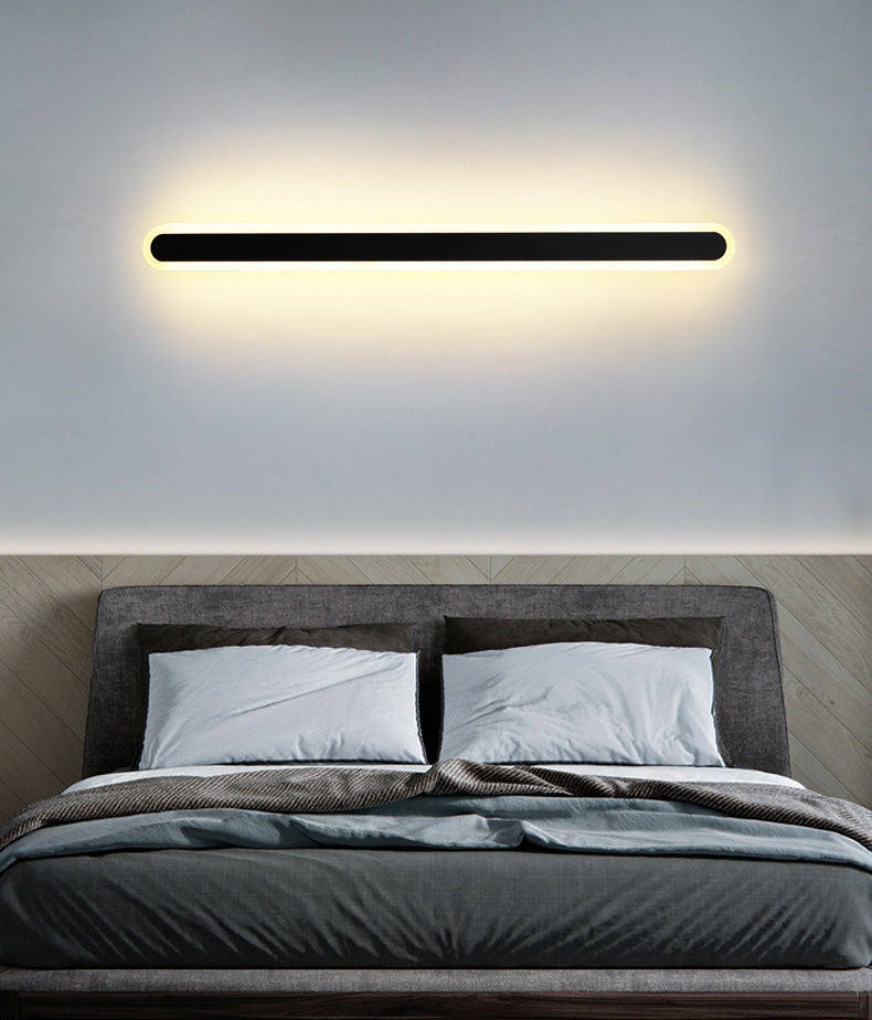 LED Line Shaped Wall Sconce Postmodern Style Acrylic Wall Mount Light Fixture