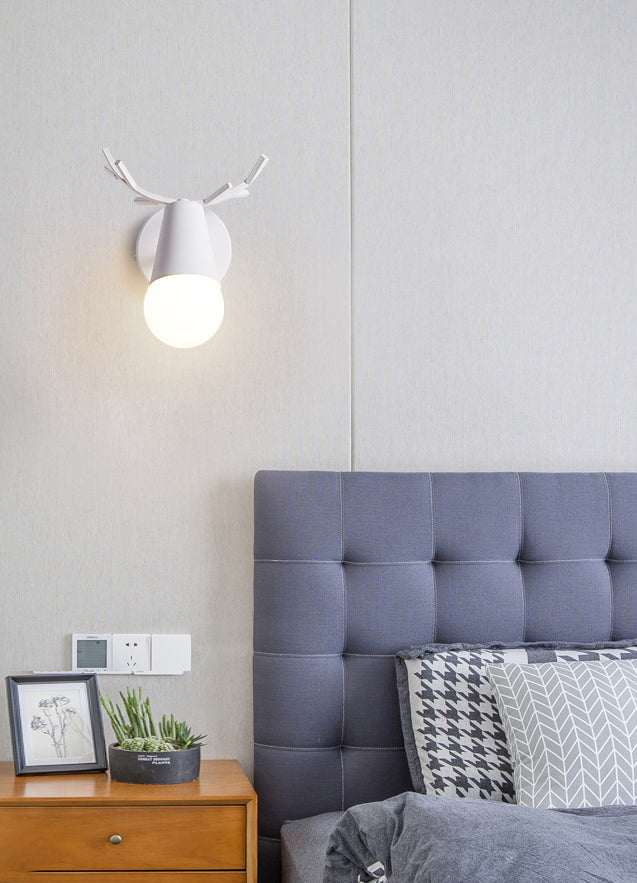 1 Light Metal Wall Sconce Light Simple Macaron Antler Wall Mount Lamp Fixture for Boy Girl Bedroom